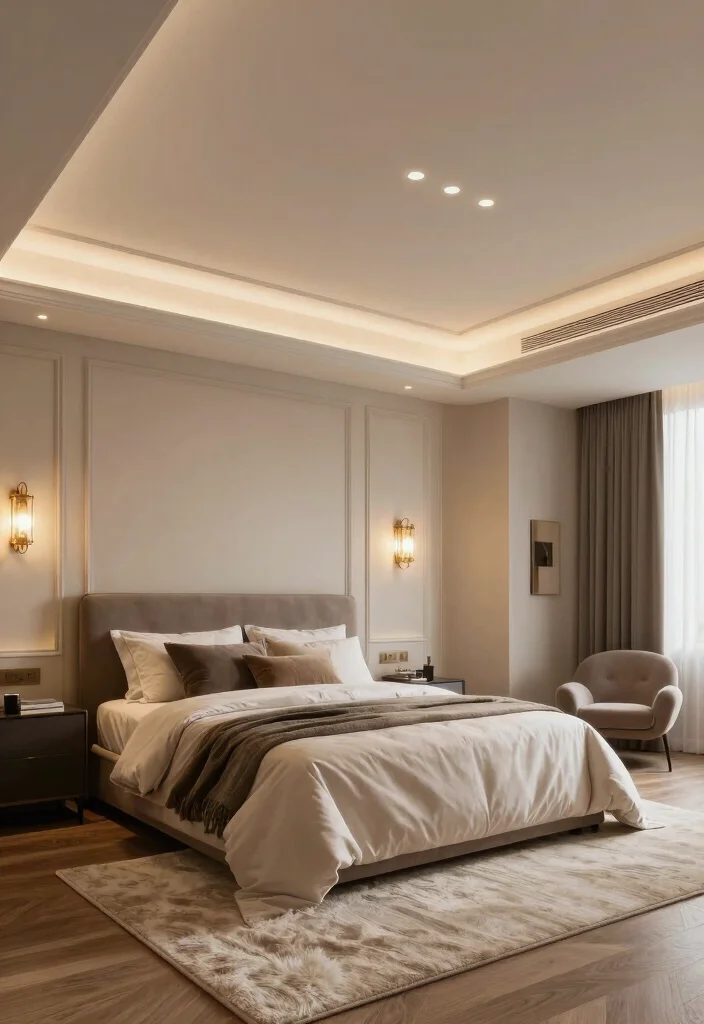 18 False Ceiling Design for Bedroom Ideas Stylish Modern Finish - 4. Integrated Lighting Solutions 1