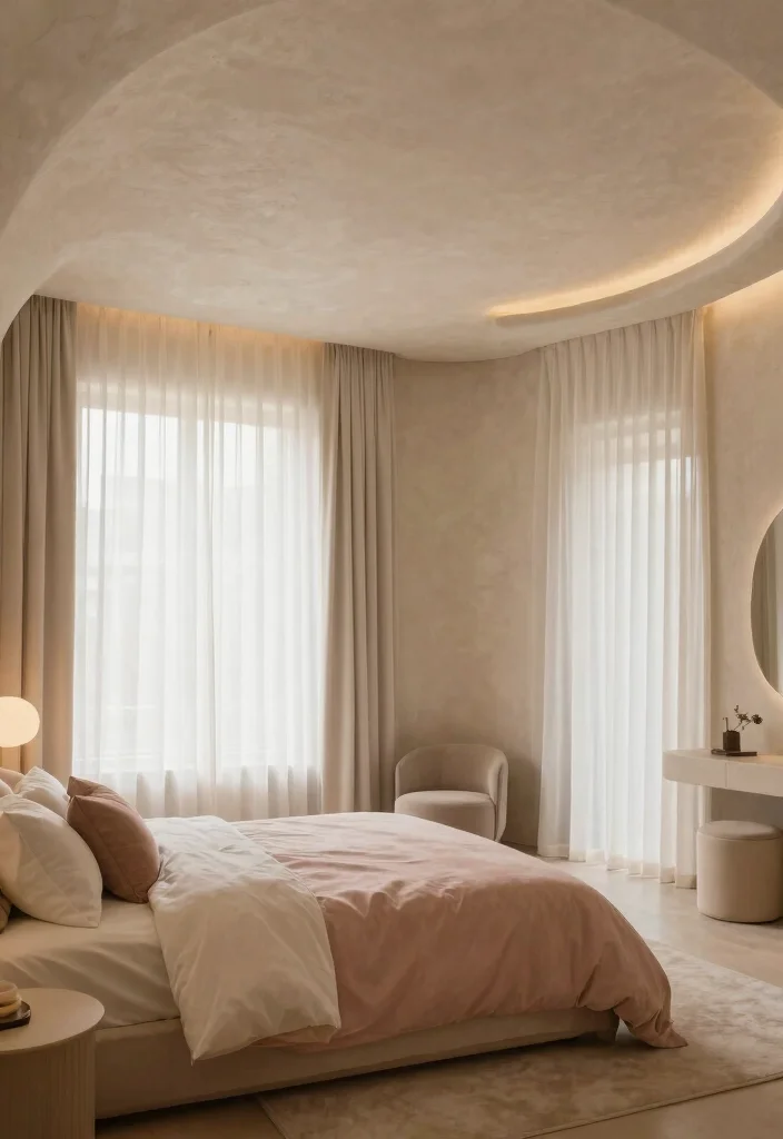 18 False Ceiling Design for Bedroom Ideas Stylish Modern Finish - 6. Curved Ceilings for Soft Elegance 1