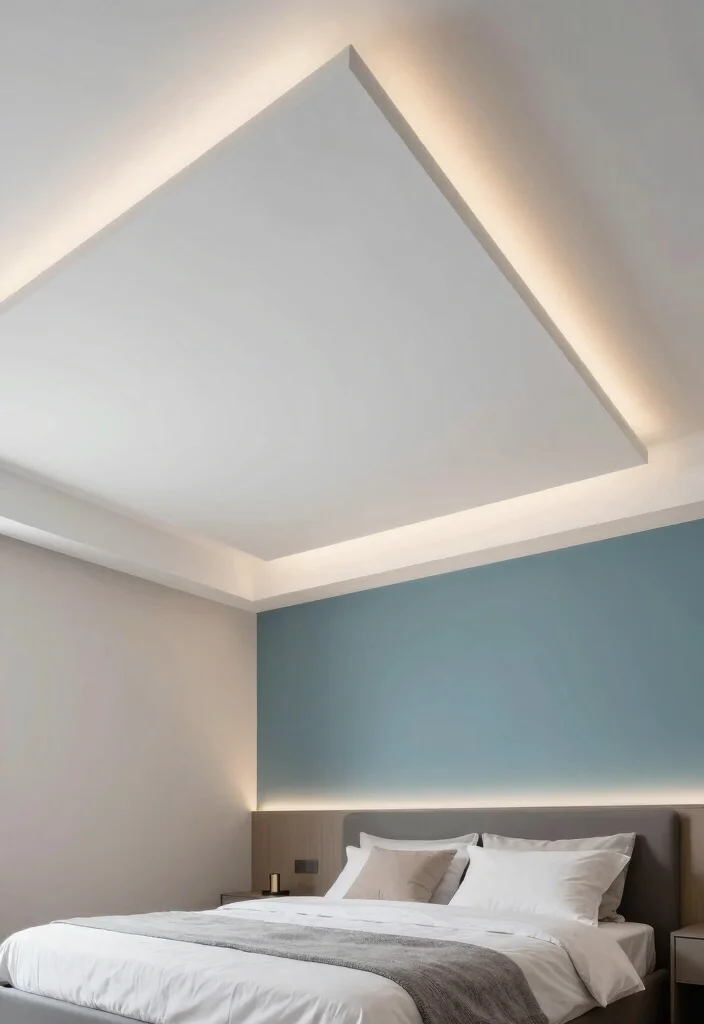 18 False Ceiling Design for Bedroom Ideas Stylish Modern Finish - 9. Floating Ceiling Panels 1