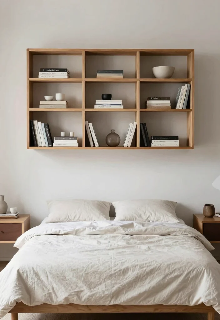 18 IKEA Malm Bedroom Ideas for a Clean Minimal Scandinavian Style - 12. Creative Use of Shelving 1