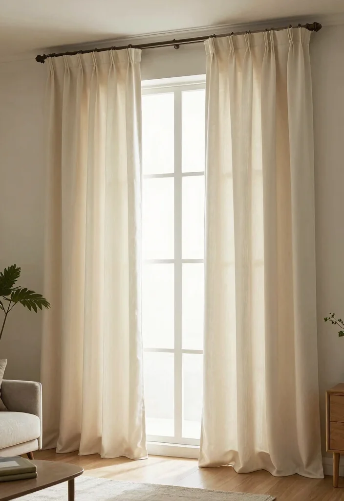 18 Living Room Big Ideas How to Style Large Spaces - 15. Curtains That Complement 1