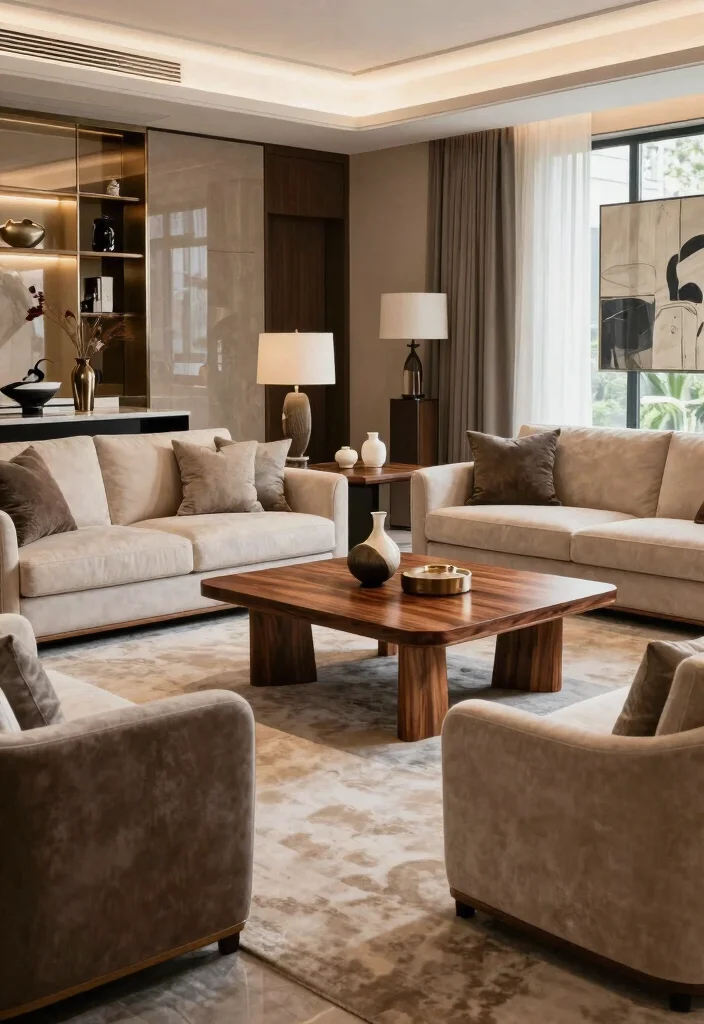 18 Living Room Big Ideas How to Style Large Spaces - 17. High-Quality Materials 1