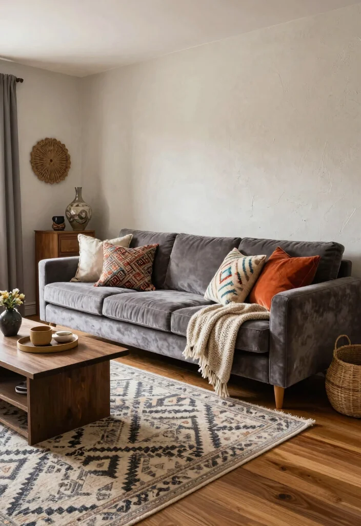 18 Living Room Big Ideas How to Style Large Spaces - 2. Layer Textures for Depth 1