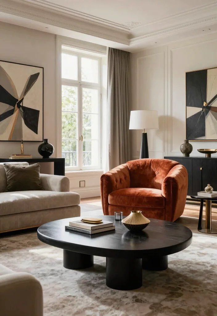 18 Living Room Big Ideas How to Style Large Spaces - 4. Statement Furniture Pieces 1