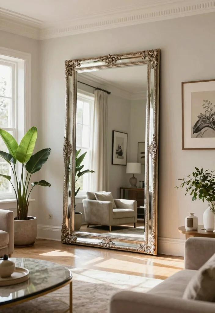 18 Living Room Big Ideas How to Style Large Spaces - 6. Incorporate Mirrors 1