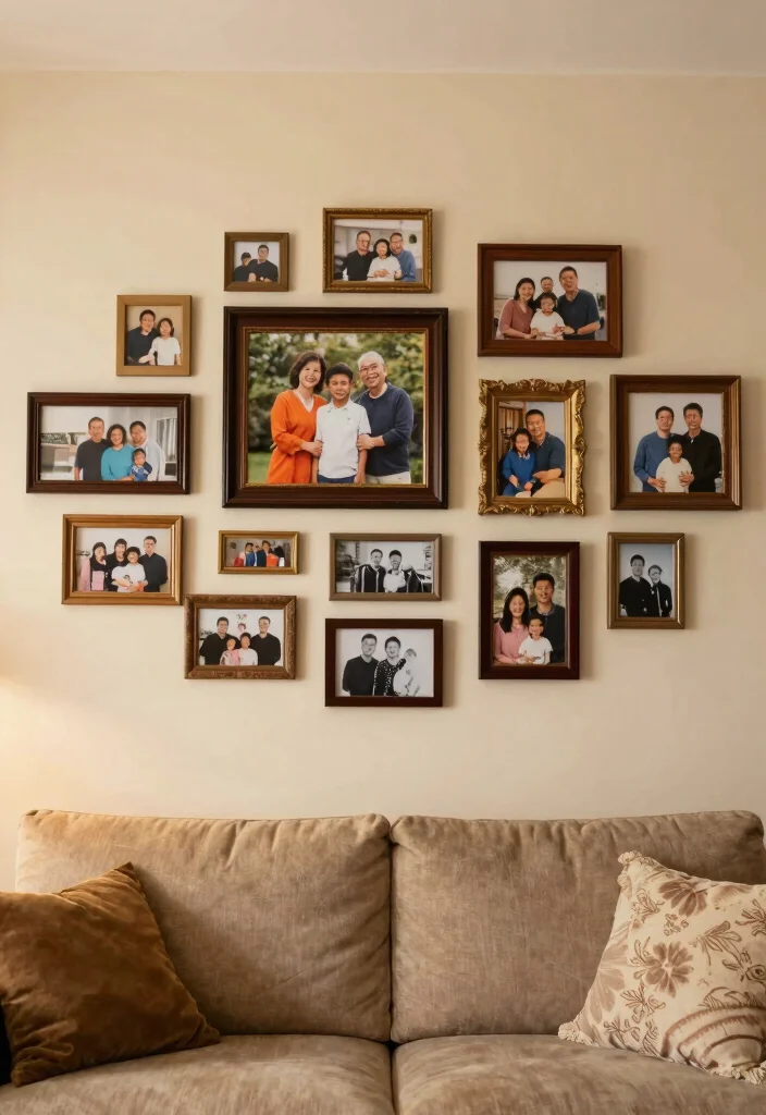 18 Living Room Goals Ideas Everyone Wants to Copy - 11. Personal Touch with Family Photos 1