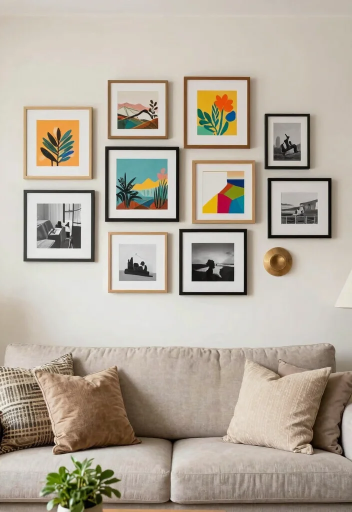 18 Living Room Refresh Ideas: Easy Updates That Work - 2. Create a Gallery Wall 1