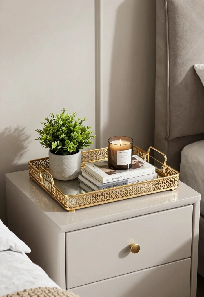 18 Modern French Bedroom Decor Ideas: Elegant Soft Style - 13. Use Decorative Trays 1