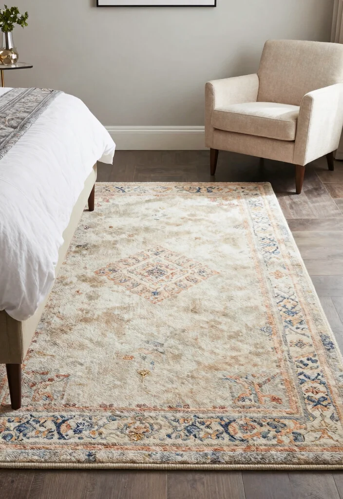 18 Modern French Bedroom Decor Ideas: Elegant Soft Style - 17. Define Spaces with Rugs 1