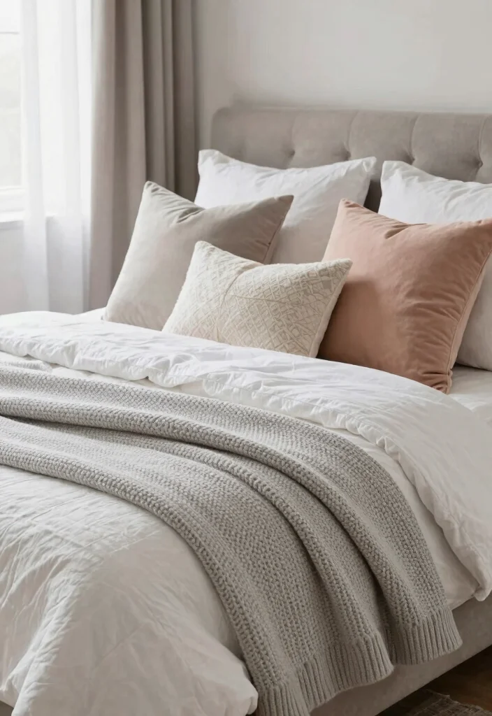 18 Modern French Bedroom Decor Ideas: Elegant Soft Style - 2. Layer Textiles for Coziness 1