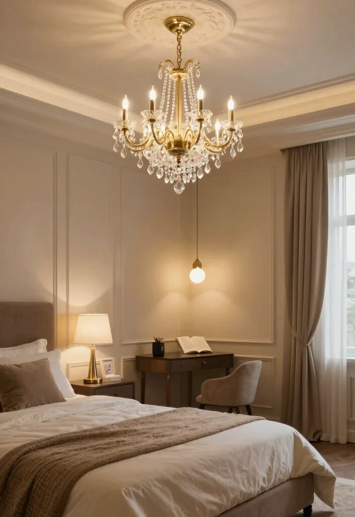 18 Modern French Bedroom Decor Ideas: Elegant Soft Style - 5. Elegant Lighting Fixtures 1