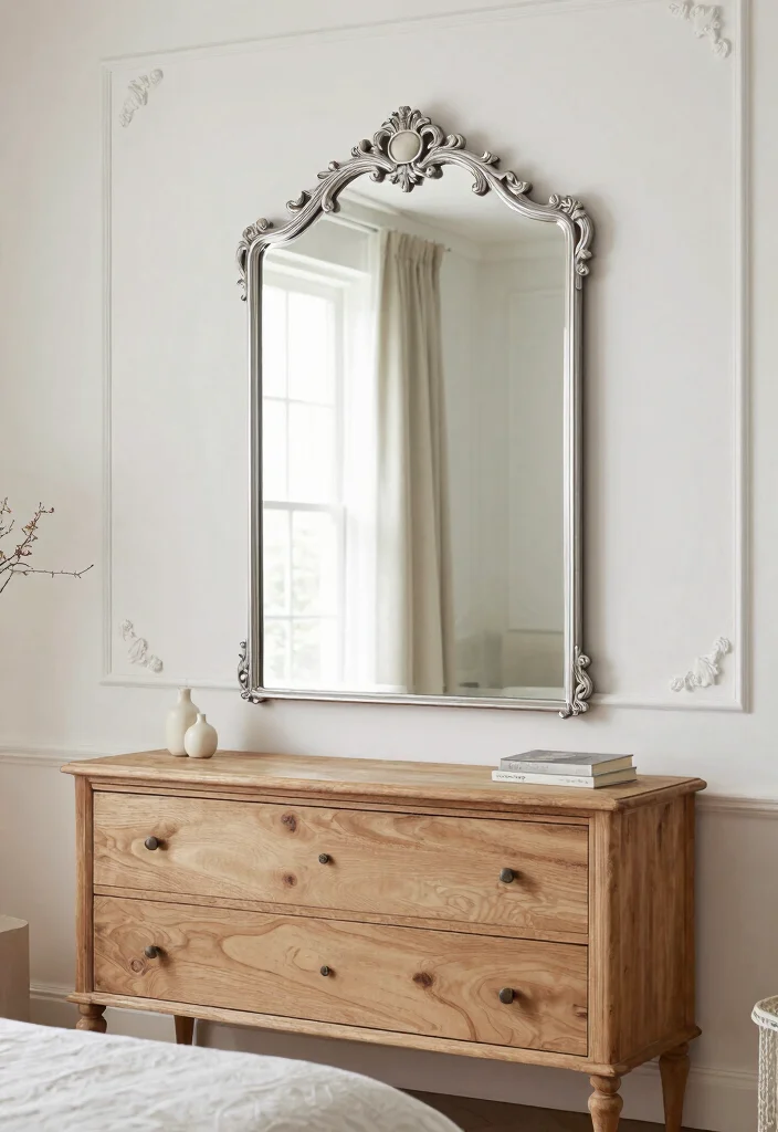 18 Modern French Bedroom Decor Ideas: Elegant Soft Style - 8. Utilize Mirrors for Elegance 1