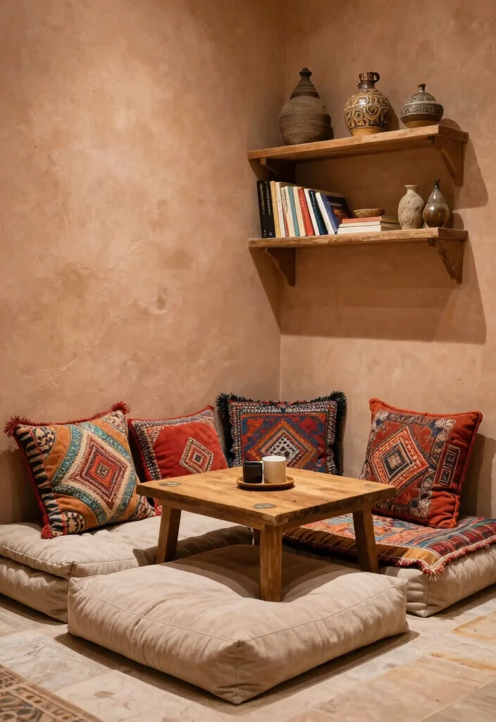 18 Morocco Living Room Ideas Rich Texture and Pattern - 9. Cozy Nooks and Reading Corners 1