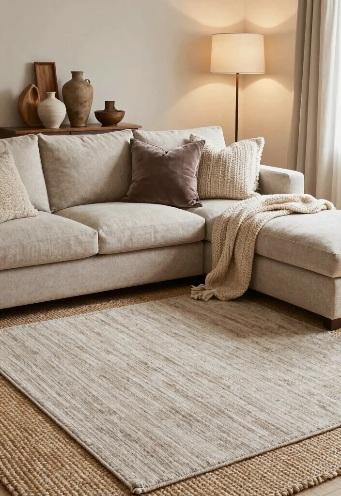 18 Sophisticated Living Room Ideas Polished and Timeless - 3. Layering Textures 1