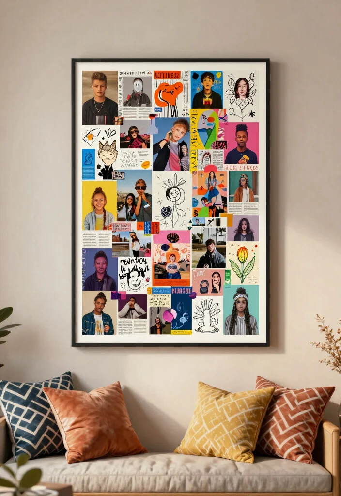 18 Wall Hanging DIY Paper for Bedroom Ideas: Creative Budget Craft - 10. Collage Style Wall Art 1