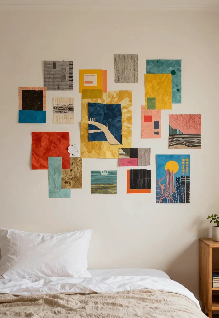18 Wall Hanging DIY Paper for Bedroom Ideas: Creative Budget Craft - 13. Scrap Paper Wall Art 1