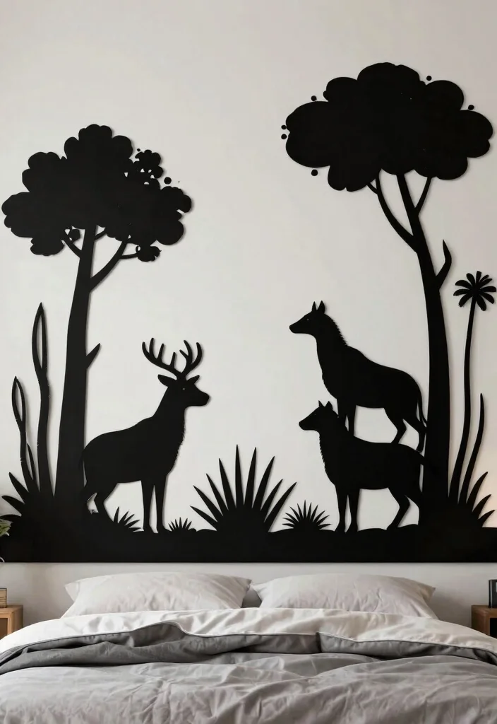 18 Wall Hanging DIY Paper for Bedroom Ideas: Creative Budget Craft - 15. Paper Craft Silhouettes 1