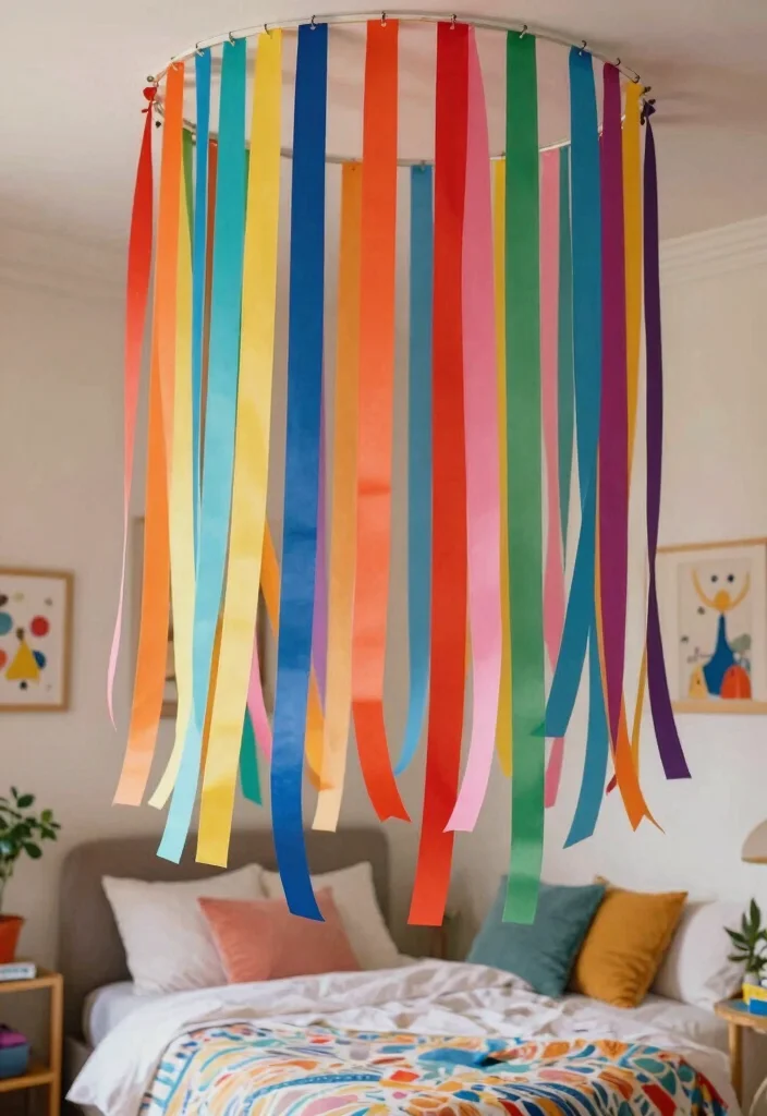 18 Wall Hanging DIY Paper for Bedroom Ideas: Creative Budget Craft - 16. Creative Paper Ribbons 1