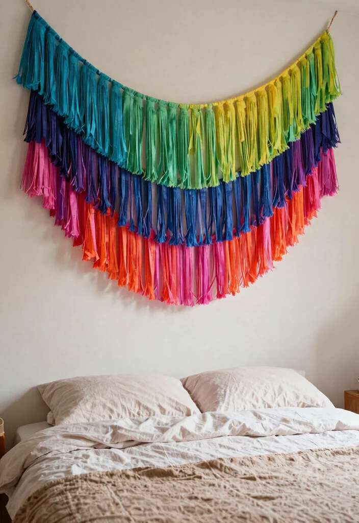 18 Wall Hanging DIY Paper for Bedroom Ideas: Creative Budget Craft - 17. DIY Paper Fringes 1