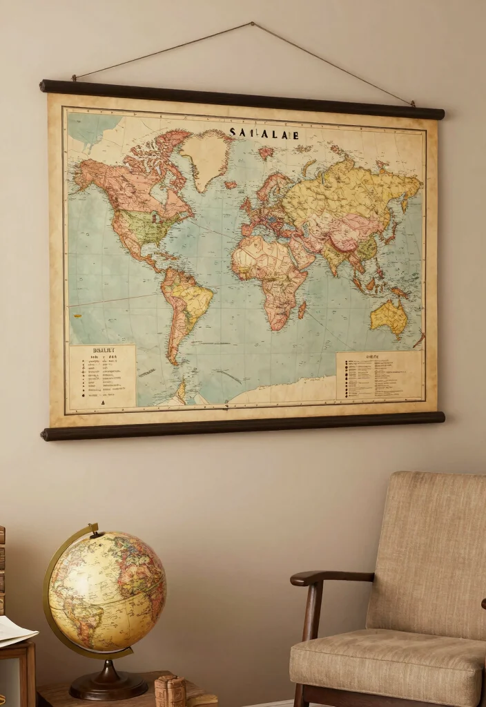 18 Wall Hanging DIY Paper for Bedroom Ideas: Creative Budget Craft - 6. Vintage Map Wall Hangings 1