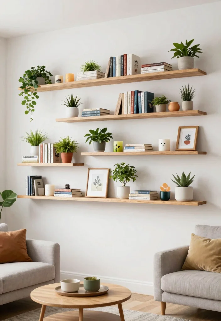19 Unique Living Room Ideas That Stand Out Instantly - 12. Unique Shelving Solutions 1
