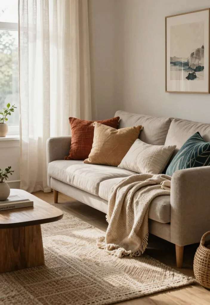 19 Unique Living Room Ideas That Stand Out Instantly - 14. Thoughtful Textiles 1