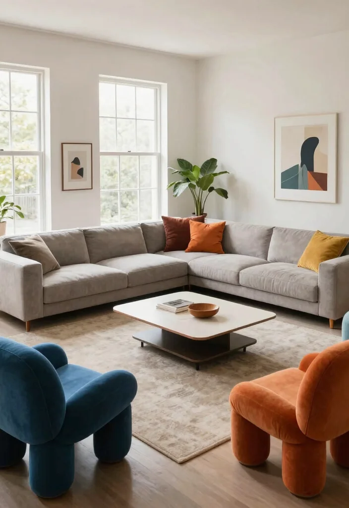19 Unique Living Room Ideas That Stand Out Instantly - 17. Modular Furniture Arrangements 1