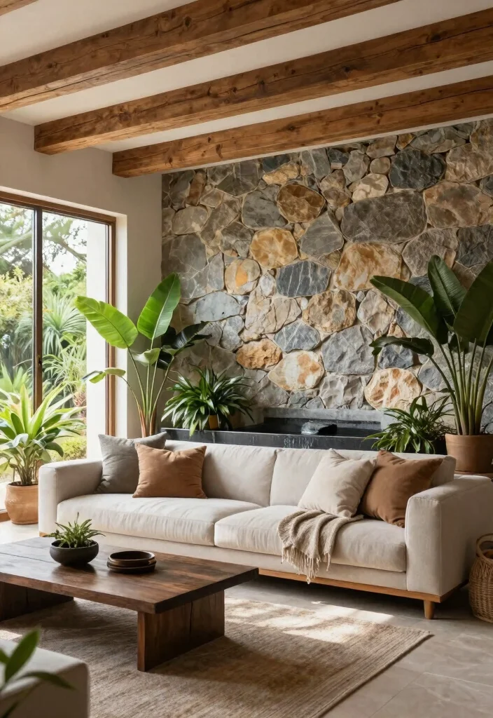 19 Unique Living Room Ideas That Stand Out Instantly - 18. Incorporating Natural Elements 1