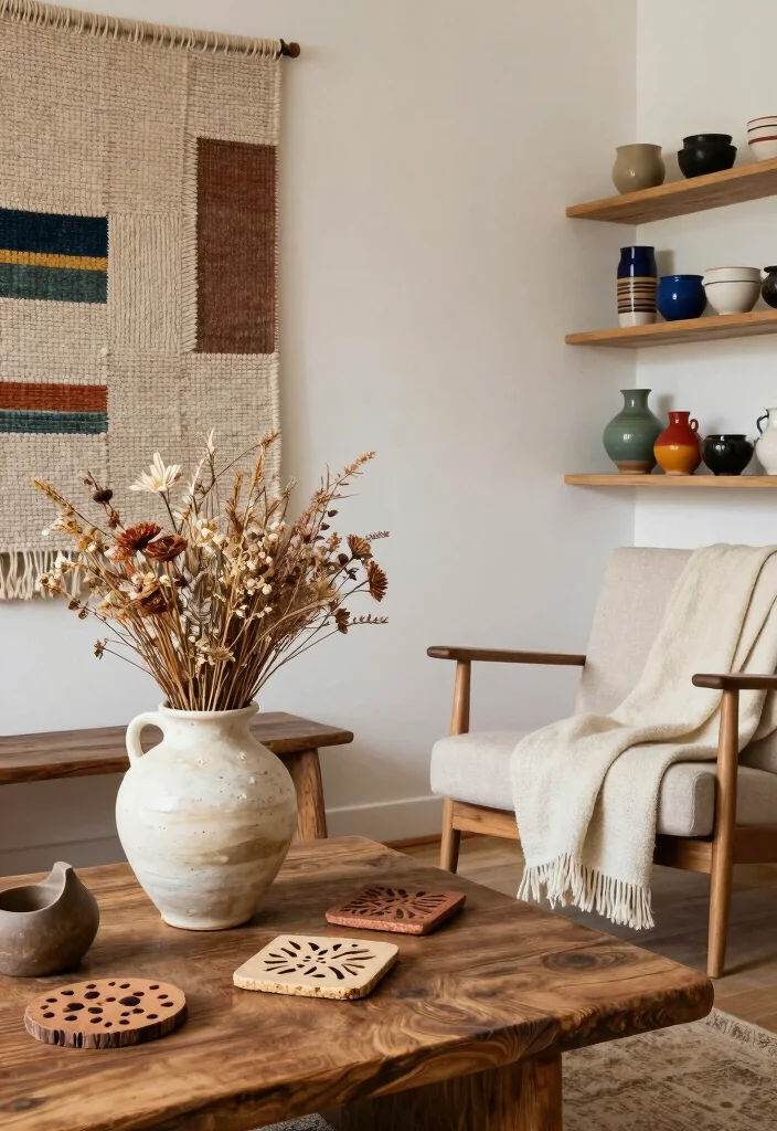 19 Unique Living Room Ideas That Stand Out Instantly - 7. Artisanal Accents 1