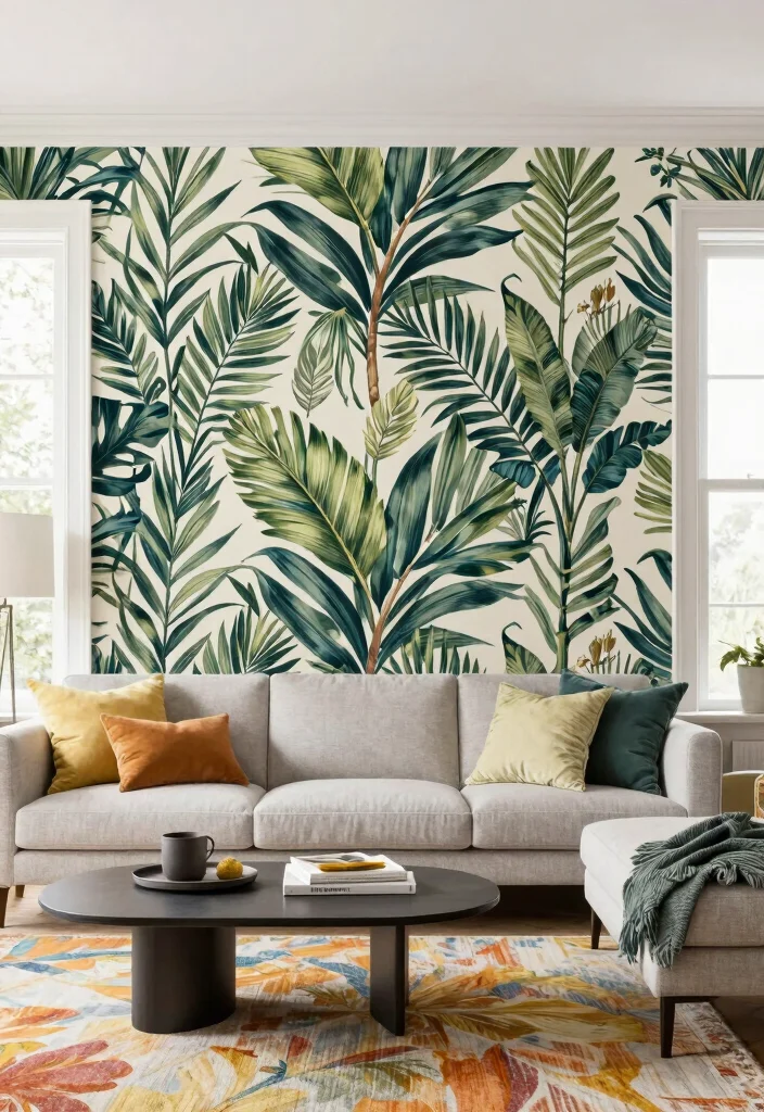 19 Unique Living Room Ideas That Stand Out Instantly - 9. Bold Wallpaper Statements 1
