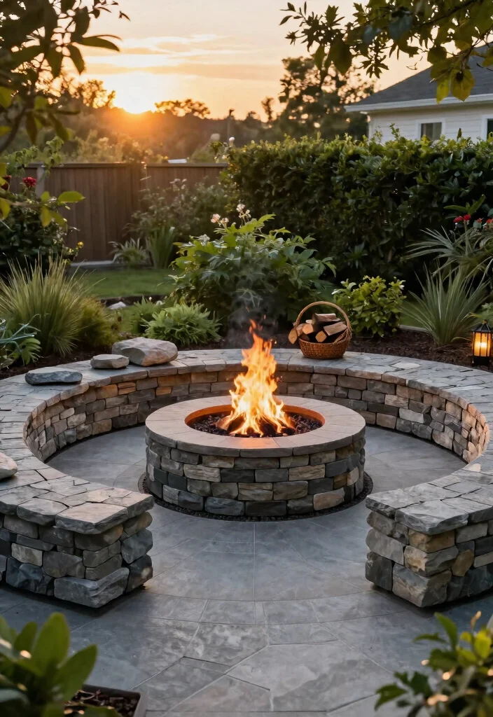 10 Simple Backyard Fire Pit Ideas You Can Build in a Weekend - 4. Paver Stone Fire Pit 1