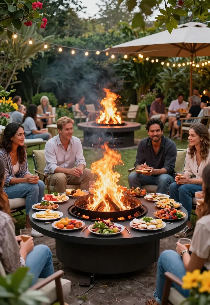 10 Simple Backyard Fire Pit Ideas You Can Build in a Weekend - 8. Fire Pit with Grill Insert 1