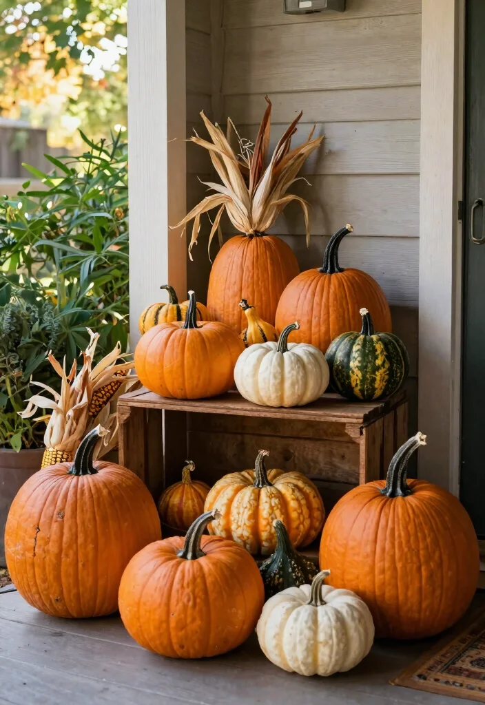 12 Autumn Porch Decor Ideas That Last Through Thanksgiving - 1. Pumpkin Patch Vibes 1