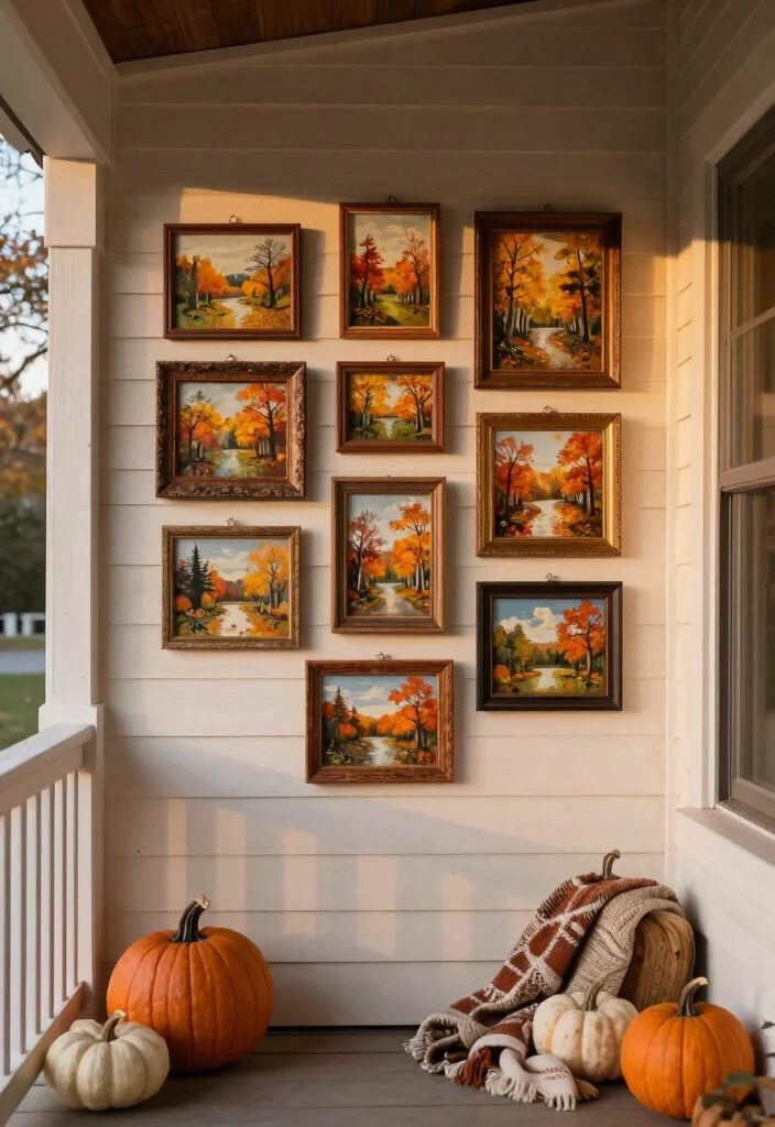 12 Autumn Porch Decor Ideas That Last Through Thanksgiving - 10. Seasonal Artwork 1