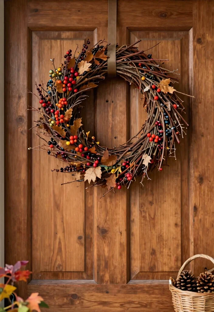 12 Autumn Porch Decor Ideas That Last Through Thanksgiving - 2. Natural Wreaths 1