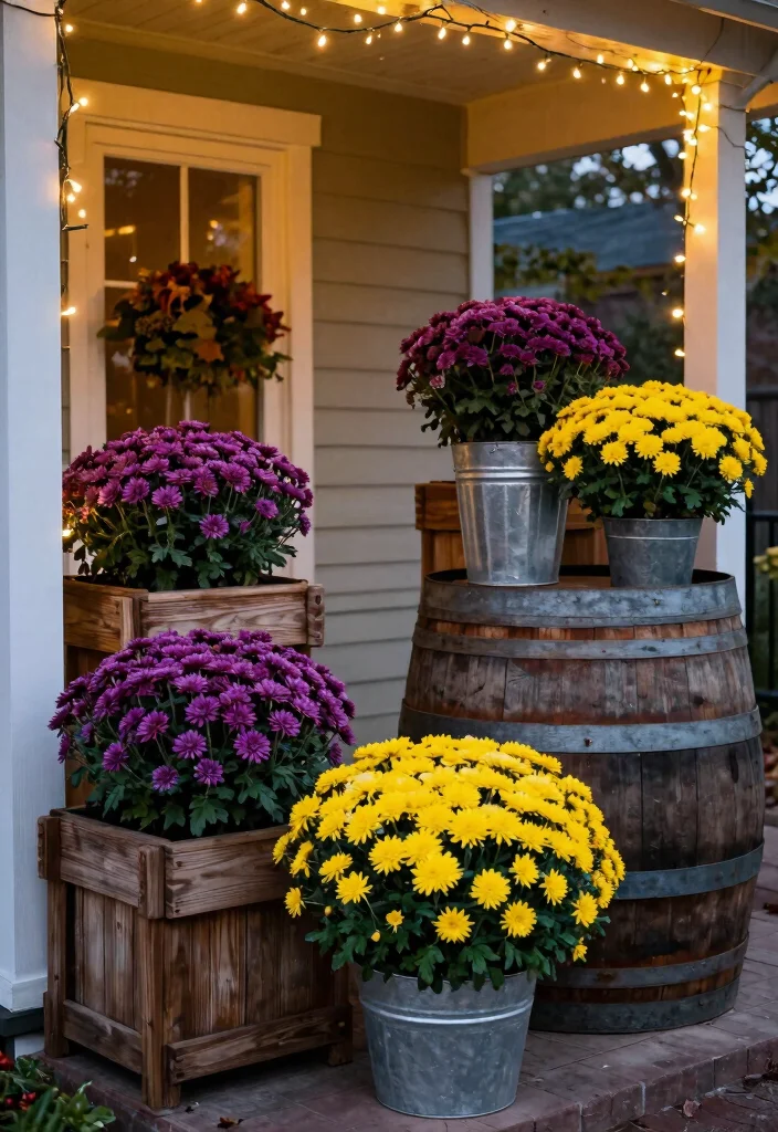12 Autumn Porch Decor Ideas That Last Through Thanksgiving - 5. Rustic Planters 1