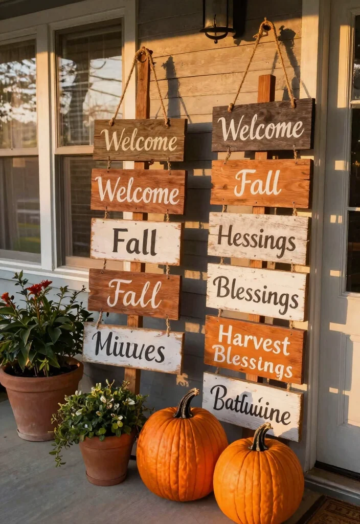 12 Autumn Porch Decor Ideas That Last Through Thanksgiving - 7. Rustic Signage 1