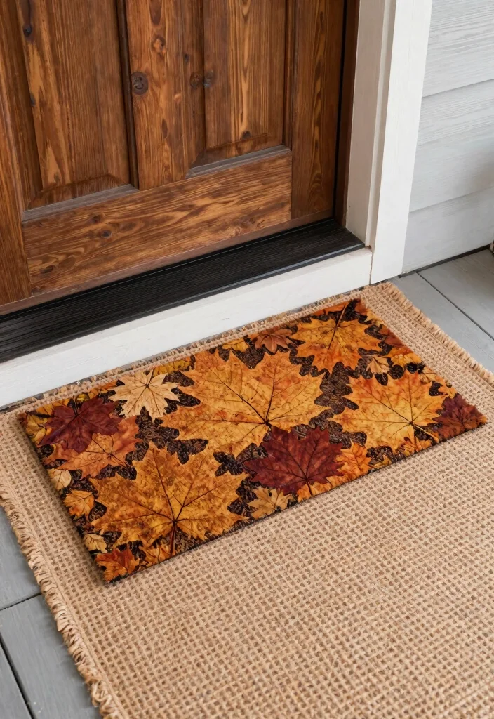 12 Autumn Porch Decor Ideas That Last Through Thanksgiving - 8. Seasonal Door Mats 1