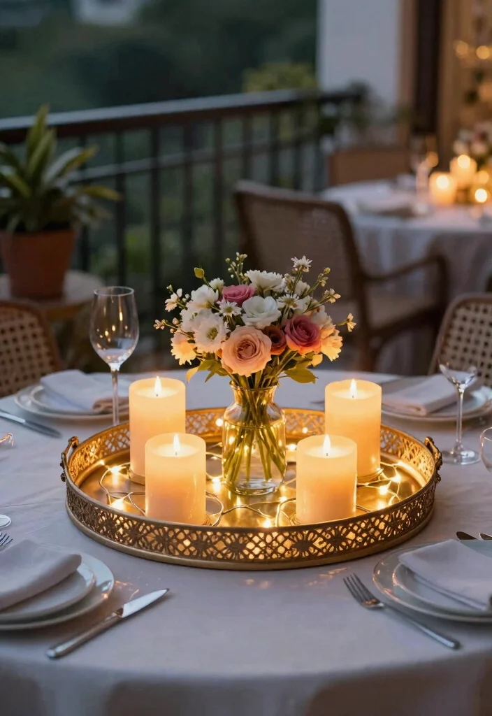 12 Balcony Fairy Light Ideas for Renters Who Can't Drill Holes - 10. Tabletop Fairy Light Displays 1