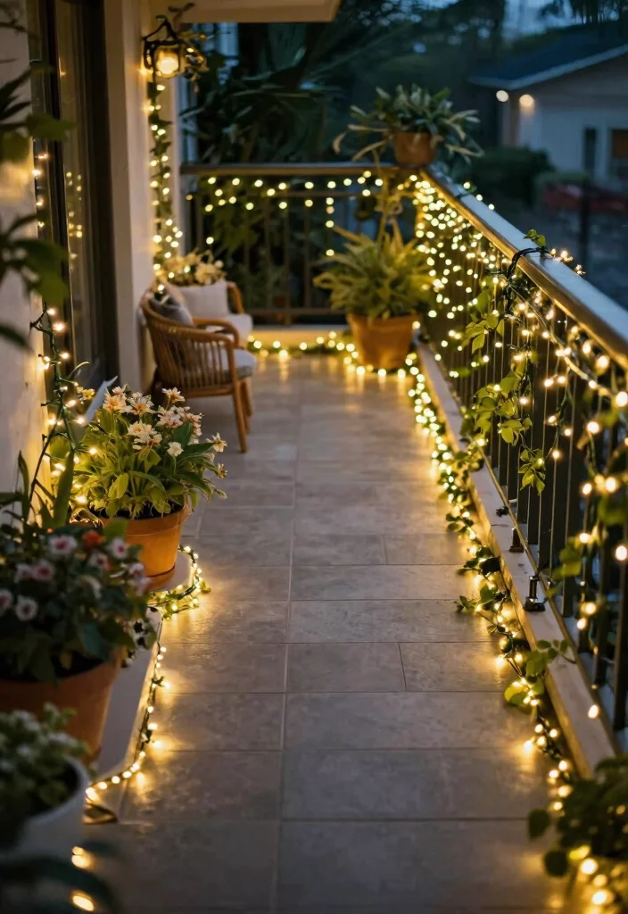 12 Balcony Fairy Light Ideas for Renters Who Can't Drill Holes - 11. Create a Lighted Pathway 1