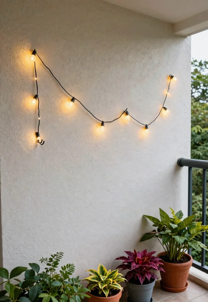 12 Balcony Fairy Light Ideas for Renters Who Can't Drill Holes - 2. Use Outdoor Command Hooks 1