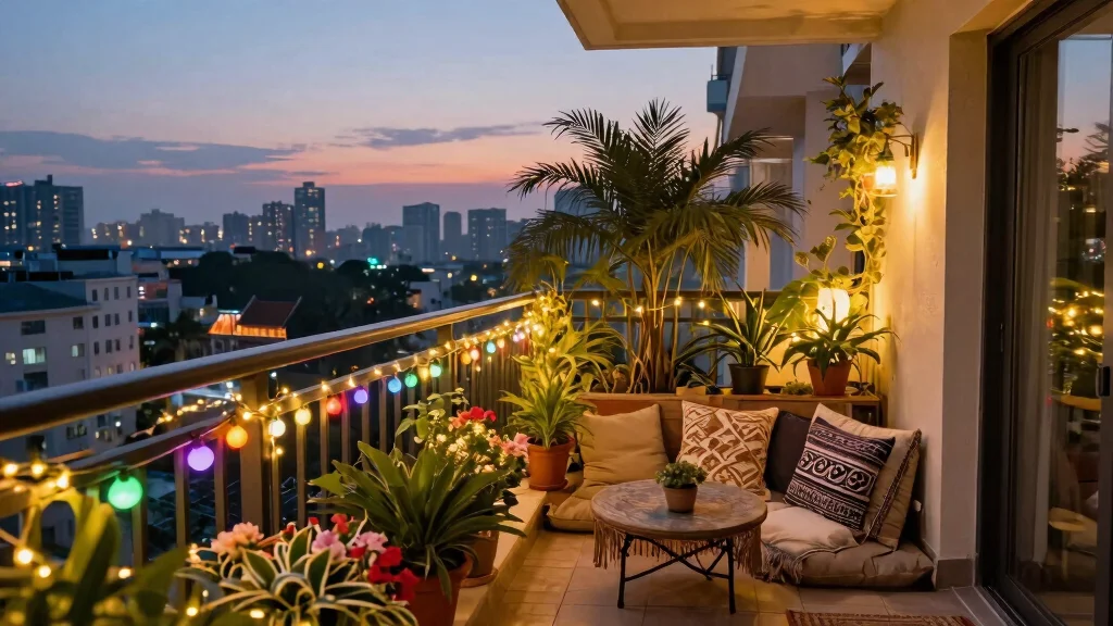 12 Balcony Fairy Light Ideas for Renters Who Can't Drill Holes