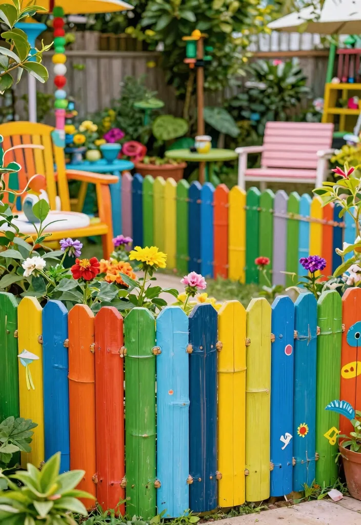 12 Bamboo Privacy Fence Ideas That Won't Split or Fade - 6. Colorful Bamboo Fencing for Vibrant Spaces 1