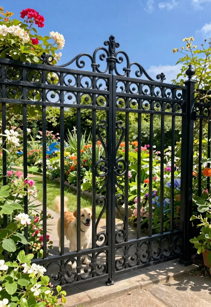 12 Fence For Dogs Ideas That Stop Digging and Jumping for Good - 2. Wrought Iron Fencing 1