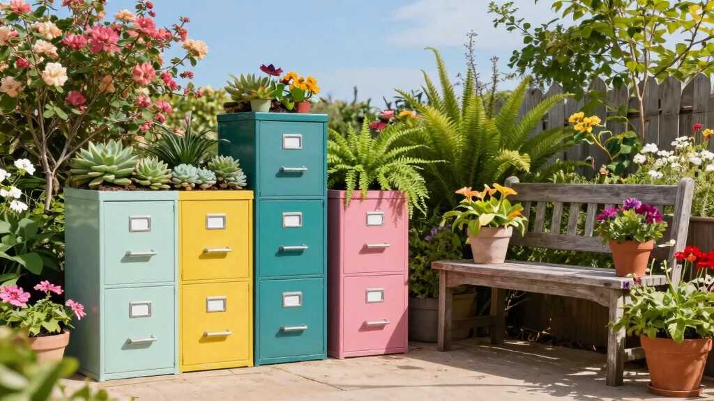 12 Filing Cabinet Planter Ideas That Hide Old Office Furniture