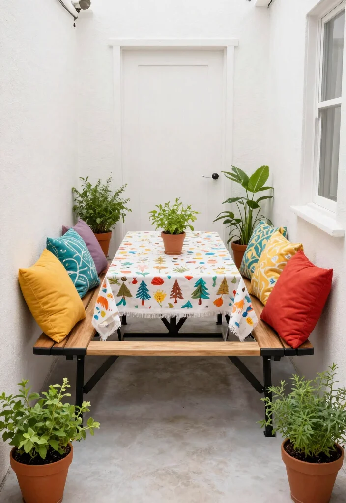 12 Front Porch Bench Ideas That Fit Narrow Entryways - 10. Folding Picnic-Style Bench 1