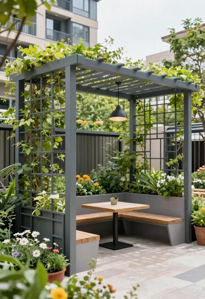 12 Metal Patio Pergola Ideas That Provide Shade in Small Yards - 10. Customizable Modular Pergola 1