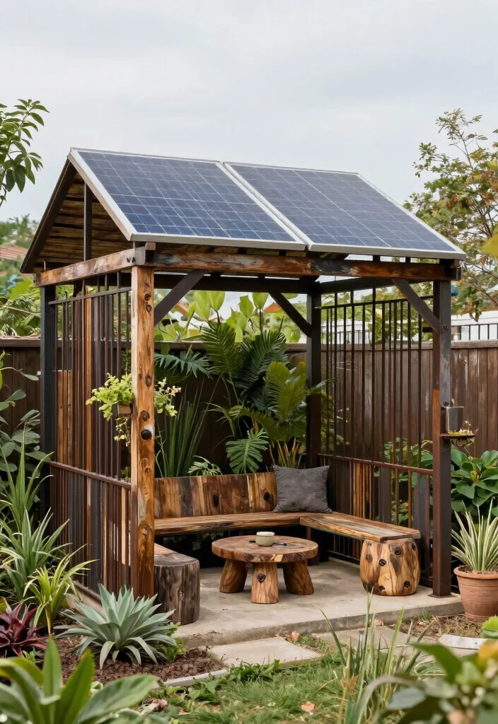 12 Metal Patio Pergola Ideas That Provide Shade in Small Yards - 9. Eco-Friendly Metal Pergola 1