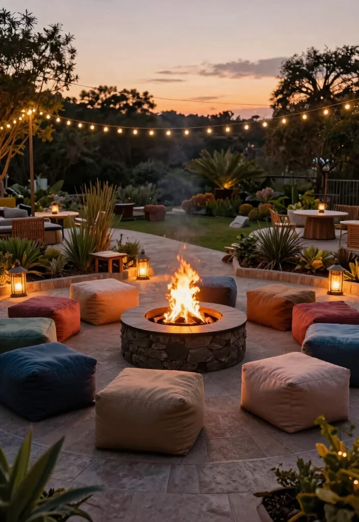 12 Outdoor Fire Pit Area Ideas for Small Backyards - 1. Circular Seating Arrangement 1
