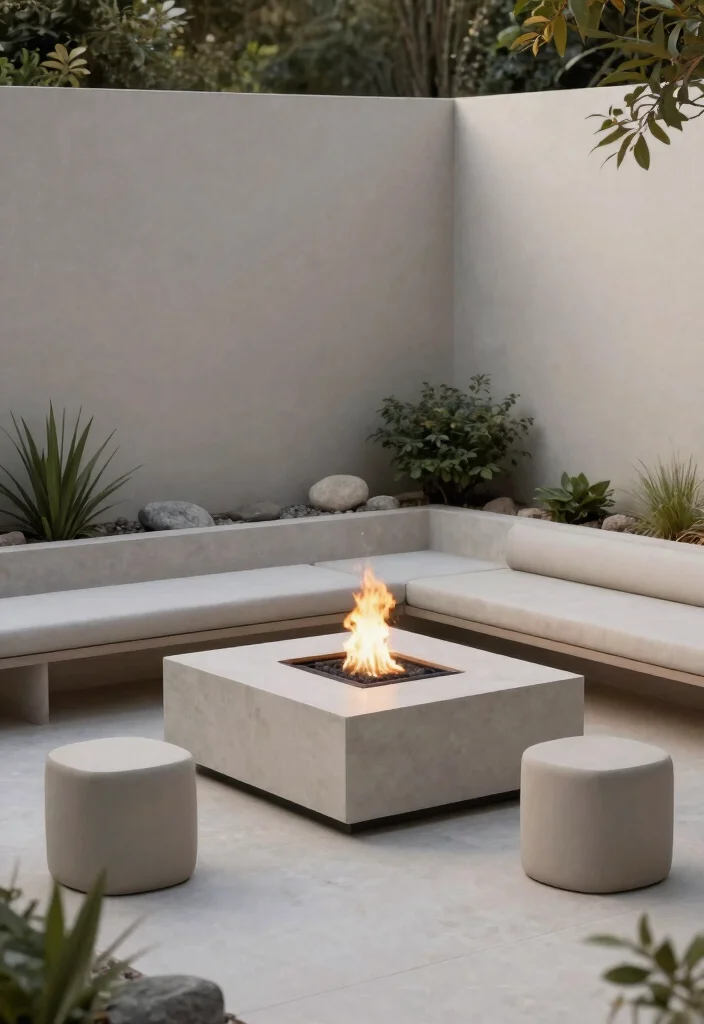 12 Outdoor Fire Pit Area Ideas for Small Backyards - 9. Minimalist Fire Pit Design 1